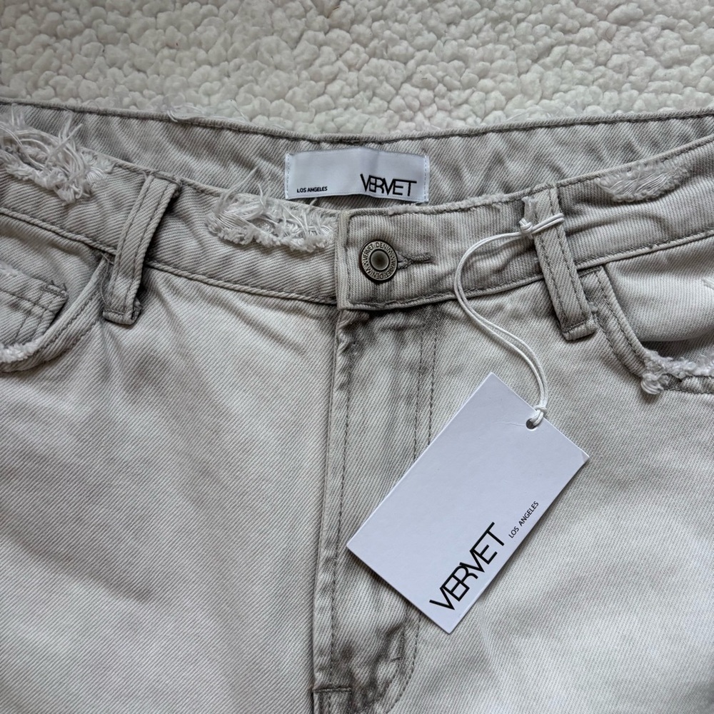 NWT Vervet by Flying Monkey Distressed mom Jean 29 Light Gray - Picture 5 of 10